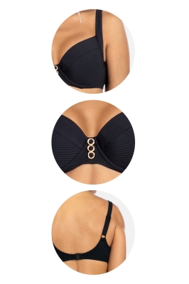 Góra kostiumu plażowego plus size czarna FG91E-807-zbl