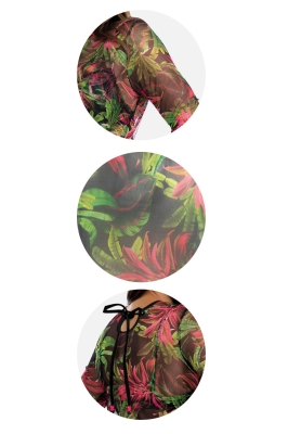 Ażurowa bluzka siatka z długim rękawem F172-801-zb