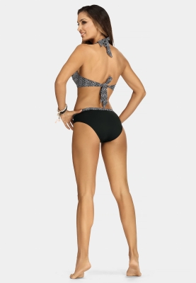 Klasyczne figi plażowe czarne ozdobny pas FD20-823-tył