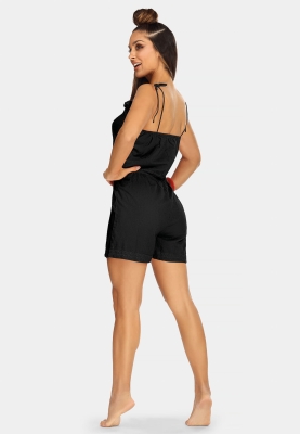 Kombinezon na lato czarny z haftami boho F194-509-przód