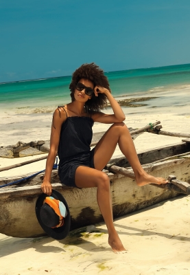 Kombinezon na lato czarny z haftami boho F194-509-rekl